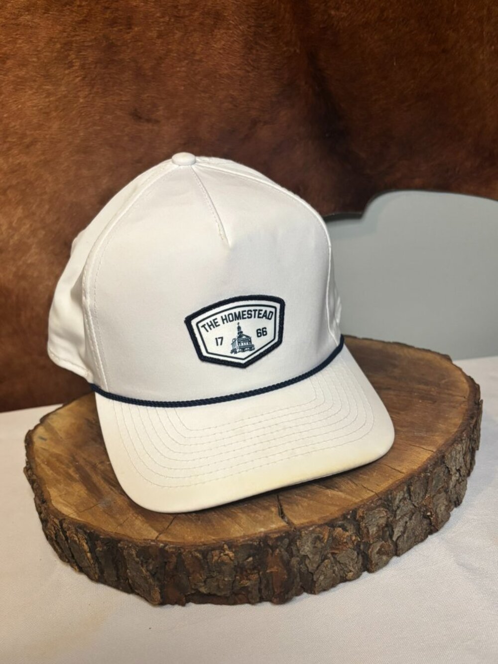 The Homestead 1766 Rope Snapback Hat | Imperial Performance Golf Cap White